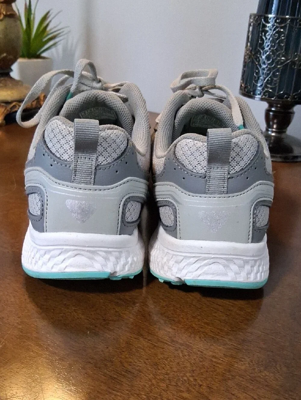 Skechers Women's Gray Athletic Sneakers with Teal Details